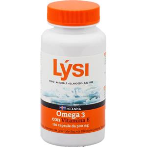 LÝSI Omega 3 con Vitamina E - 120 Capsule Mollis, Olio di Pesce Trigliceride di Grado Farmaceutico