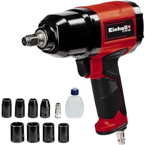Einhell TC-PW 340 Avvitatore A Impulsi Pneumatico (torsione Max 340 Nm, Pressione Max 6.3 Bar, Giri Min. 7500, Portata Aria 142 L/min, Incl. 8 Inserti A Bussola E Boccetta D'olio)