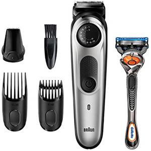 Braun BT5260 Regolabarba Uomo, Rifinitore e Tagliacapelli con Lame Affilate Di Lunga Durata e 39 Impostazioni di Lunghezza, Nero/Argento Metallizzato