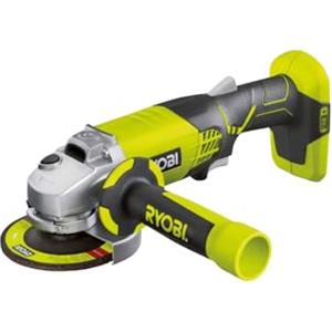 Ryobi R18AG-0 Smerigliatrice Angolare a Batteria 18V ONE+, con Doppio Interruttore di Sicurezza, Carter Regolabile, Batteria Non Inclusa, Diametro Disco 115mm