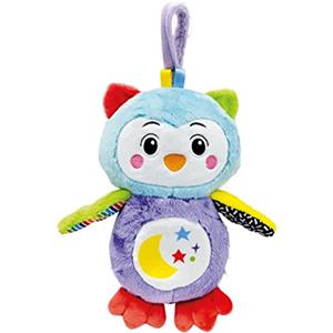 Clementoni Good Night Owl - Peluche Neonato Interattivo con Luce Notturna e Suoni per Bambini 0-36 Mesi