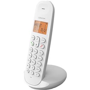 Logicom - Iloa 150 - Telefono Cordless - DECT - Senza Segreteria Telefonica - Compatibile con Box Internet - Autonomia Lunga - Funzione Vivavoce - Bianco
