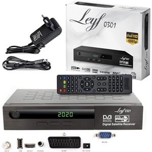 hd-line Leyf Ricevitore satellitare Digital Satellite Receiver (HDTV, DVB-S/DVB-S2, HDMI, SCART, 2 USB, Full HD 1080p) + cavo HDMI, Solo per i canali tedeschi
