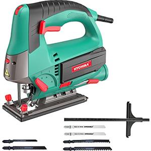 HYCHIKA BETTER TOOLS FOR BETTER LIFE HYCHIKA Seghetto Alternativo 800W, Profondità di Taglio 110mm, 800-3000RPM, 6 Velocità variabile, Angolo di Inclinazione Regolabile da ±45 °, Adatto a Metallo e Legno