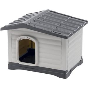 Ferplast DOGVILLA 60 SE Casetta per Cani con Fondo Sollevato Anti Umidità, Sistema Fuoriuscita Liquidi, Tetto Rimovibile Facile Pulizia, Griglia Aerazione, 58 x 48 x h 44 cm