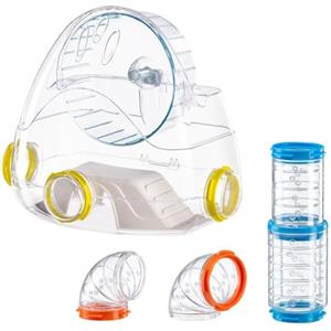 Ferplast Set Tubi Criceto, Accessorio Gabbia per Criceti, Totale 4 pezzi, include Palestra con Ruota per Criceto, Tunnel Criceto con Fori di Aerazione, e Raccordi, KIT GYM, Giochi per Criceti
