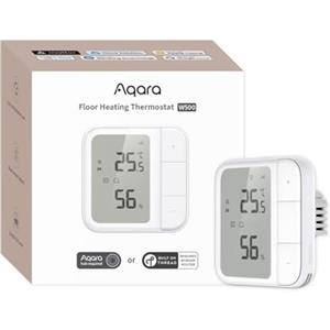 Aqara Termostato per Riscaldamento a Pavimento W500 Thread/Zigbee, con Sensore a NTC, Metodi di Controllo Multipli, Risparmio Energetico, Matter, Supporta Apple Home, Alexa, Google, Home Assistant