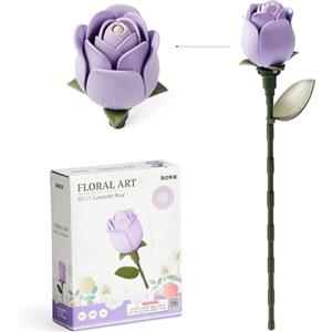 ROKR Puzzle 3D di Rose e Camelie, Kit di modellismo fai da te per adulti, Set da costruzione per bouquet di fiori artificiali, Piante artificiali da regalare (Rosa lavanda)