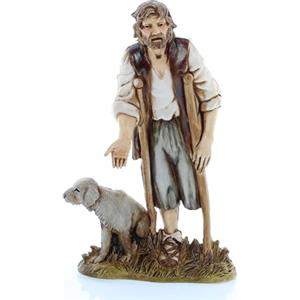 Moranduzzo Pastore Zoppo per Presepe da Cm 12 Scala 1:15 -Statuine Presepe Indistruttibili - Stile 700', Pittura Rifinita a Mano, Prodotto Ufficiale, Made in Italy, Scultore M. Landi