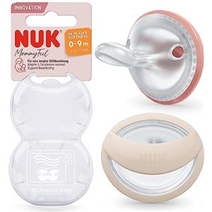 NUK MommyFeel succhietto | 0-9 mesi | Succhietti ideali per accompagnare l'allattamento | Silicone senza BPA | Cipria e sabbia | 2 pezzi