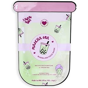 Revolution Beauty London I Heart Revolution Bubble Tea Matcha Tea Bubble Sheet Mask, calma e idrata la pelle con estratto di Matcha e tè verde, Matcha Green