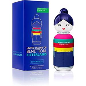 United Colors of Benetton, Sisterland Blue Neroli, Eau de Toilette Spray per Donne, Fragranza d'Ambra Legnosa con Bergamotto, Lavanda e Vetiver - 80 ml, 317.0 grams