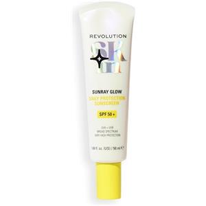 Revolution Skincare London Revolution Skin, Sunray Glow crema solare viso SPF 50+, formula leggera non grassa con vitamina C, Vegan & Cruelty-Free, 50 ml