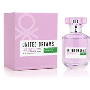 United Colors of Benetton Benetton United Dreams Love Yourself, Eau de Toilette Spray per Donne, Fragranza Floreale Fruttata con Agrumi, Pera, Lampone, Rosa e Gelsomino , 50 ml