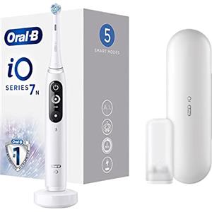 Oral-B iO - 7n - Spazzolino Elettrico Ricaricabile Bianco Con Tecnologia Magnetica Rivoluzionaria, Display In Bianco E Nero, 1 Testina, 1 Custodia Da Viaggio Premium
