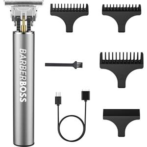 BarberBoss Tagliacapelli e barba ricaricabile per uomo - Precisione per la cura della barba e del viso, design senza fili, tagliacapelli per il viso, tagliacapelli per uomo ricaricabile