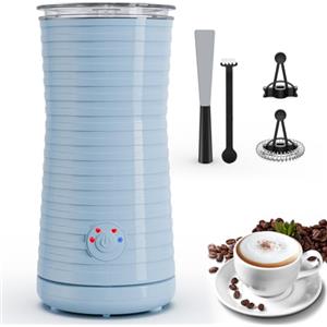 morpilot Montalatte Elettrico Automatico, Morpilot Cappuccinatore, Schiumatore Latte 4 in 1, Libera Scelta dello Spessore della Schiuma, Silenzioso e Rivestimento Antiaderante - Blu