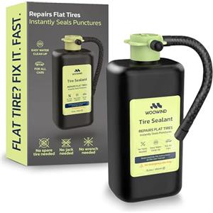 Woowind Tire Sealant, Kit Riparazione Pneumatici Auto immediata (450 ml) - Sigilla istantaneamente forature Fino a 5mm per Auto/Camion, SUV, TPMS, Bottiglia Universale