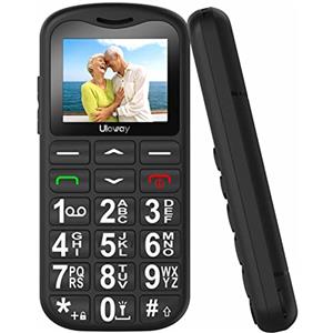 uleway Telefono Cellulare per Persone Anziane, G180 Senior, GSM Telefono Dual Sim con Tasti Grandi e Facile da Usare, Funzione SOS,Batteria di Grande Capacità, Volume Alto di Ricarica (Nero)
