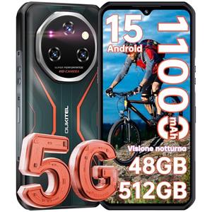 OUKITEL WP55 Pro Rugged Smartphone 5G Android 15-48GB+512GB Telefono Indistruttibile, 108MP+32MP+8MP Visione notturna,120Hz 6.6" 2.4KFHD+ 11000mAh IP68/IP69K,Dual SIM/NFC/OTG Cellulare Antiurto 2025