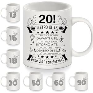 Bommex Dietro di te tutti i tuoi ricordi 20° Compleanno Tazze regalo per 20 anni 20° compleanno Tazzine da caffè per Figlia Figlio Sorella Fratello Cugina Amici regalo di ispirazione per il Compleanno(20-a)