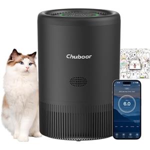 Chuboor Purificatore d'aria anallergico, purificatore d'aria a 3 velocità, filtro dell'aria HEPA da 25 dB contro muffa, polvere e peli di animali 240 m³/h CADR per camera da letto fino a 120 m², indicatore di