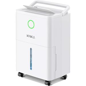 KNKA Deumidificatore KNKA, 9L/24H, Deumidificatore Casa Muffa, Indicatore Di Umidità LED, Allarme Serbatoio Pieno, Ruote Rimovibili, Compatto E Portatile, 60 m³ (25 m²), Per Bagno, Armadio, Lavanderia