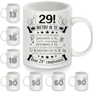 Bommex Dietro di te tutti i tuoi ricordi 29° Compleanno Tazza regalo per 29 anni donne uomini 29° compleanno Tazzine da caffè per sorella fratello cugina colleghi moglie amici regalo di ispirazione(29-a)