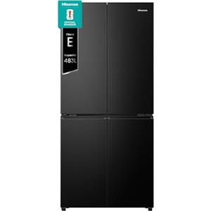Hisense RQ5P470SAFE, Frigorifero Americano Quattro Porte, Classe E, Black Inox, Total No Frost, WiFi, Metal cooling, Zona convertibile, 483 litri, Controllo elettronico touch