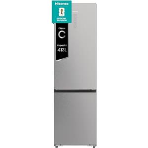 Hisense RB5P410SACC Frigorifero Combinato Total No Frost, Stainless Steel, 203x65.8cm, Classe C, 413L, large capacity, wifi, metal tech cooling, porta reversibile, Inox