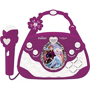 Lexibook, Frozen, Borsa per karaoke con microfono, cambiavoce, canzoni demo, effetti luce, microfono incluso, ingresso aux-in, viola, K102FZ