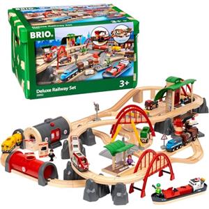 Brio World - Set Ferrovia Deluxe | Pista In Legno Per Bambini | Treno Brio Bambini 3 Anni O Più | Idee Regalo | Regalo 3 Anni