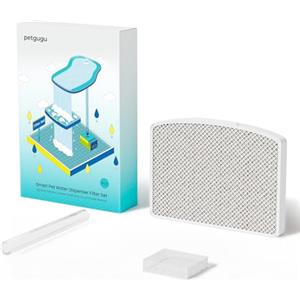 PETGUGU 1PCS Fontanella per Gatti PF1 e PF1L a 8 Strati con Carbone Attivo, KDF, Resina a Scambio Ionico e Pietra Maifan, Elimina odori e Impurità per Acqua Pulita e Fresca