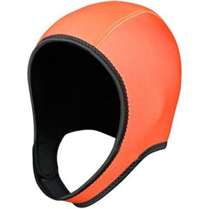 Gralara Cappuccio da Sub, Cappuccio Termico da Surf, Cappuccio da Muta in Neoprene da 3 Mm, Cuffia da Sub, per Tenersi al Caldo con Cinturino sotto Il Mento, Arancia