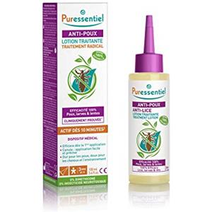 Puressentiel - Anti Pidocchi - Lozione Trattante - Trattamento radicale con Pettine - Dispositivo Medico - Efficacia 100% contro Pidocchi, Larve e Lendini - Formula di origine 100% Naturale - 100 ml