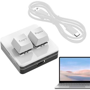 Generico Copia e incolla tastiera a 2 tasti - Tastiera mini USB - Tastiere meccaniche per PC da gioco, tastiera mini USB retroilluminata RGB universale per scuola e casa