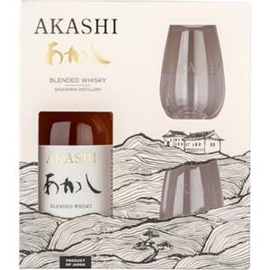 les whiskies du monde AKASHI BLENDED SPECIAL PACK + 2 bicchieri logati Akashi