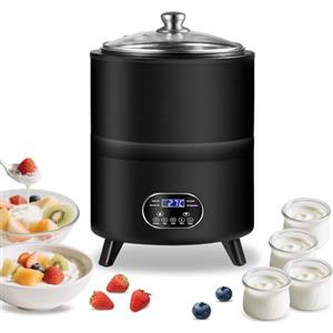 Aisny Yogurtiera, Macchina Gelato Multifunzione da 8 Litri con Grande capacità e Display del Tempo per la Produzione di Yogurt in Grandi Quantità Yogurtiera Professionale
