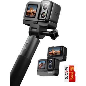 SJCAM SJ20 Fotocamera Sportiva 4K Dual Lens - 8H Selfie Stick, Super Night, Supporto Magnetico, HDR, 8X Zoom, Subacquea per Viaggi, Moto & Outdoor