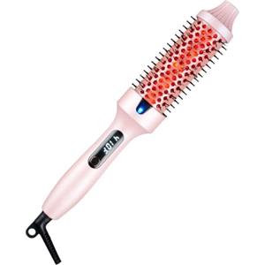 XINYUNXIN Spazzola Asciugacapelli e Volumizzante, Spazzola Ad Aria Calda e Styler 2-in-1 con Tecnologia a Infrarossi, Riscaldamento Rapido 30s, Display LCD, Styling e Cura Capelli Professionale #Rosa