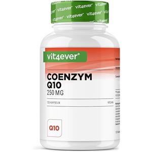 Vit4ever Coenzima Q10 extra ad alto dosaggio con 250 mg per capsula - 120 capsule - scorta per 4 mesi - Premium: Q10 da fermentazione vegetale - 100% ubichinone - vegano