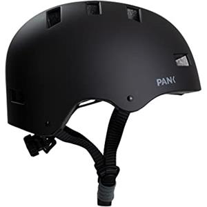 PANK URBAN MOBILITY Pank Casco Monopattino Elettrico - Certificato CE- Casco Bici Uomo - Luce Posteriore LED Imbottitura Morbida Uomo Donna Adulti Urban Nero M (55-58 cm)
