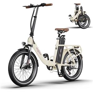 OneSportWay OneSport OT16-2 Bici Elettrica Pieghevole, 20" E-City Bike Portatile con Batteria Rimovibile 48V 17Ah & 250W Motore, 7 Velocità Crociera, Display LCD, Bluetooth APP, Bici Pieghevole Adulto, Unisex