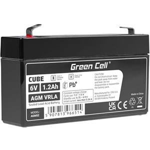 Green Cell Batteria AGM 6V 1,2Ah ricaricabile sigillata VRLA Per UPS, allarmi, giocattoli elettrici, impianti solari, scooter, backup e uso ciclico senza manutenzione, 1.2Ah