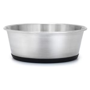 lionto Ciotola per cibo in acciaio inox, 950 ml, ciotola per cani per alimenti con fondo in silicone antiscivolo, ciotola per acqua per cani e gatti, lavabile in lavastoviglie