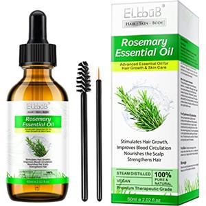 ELBBUB Olio Essenziale di Rosmarino per la crescita dei capelli e la cura della pelle per Capelli, Sopracciglia e Crescita delle Ciglia - per Donne e Uomini 60ml