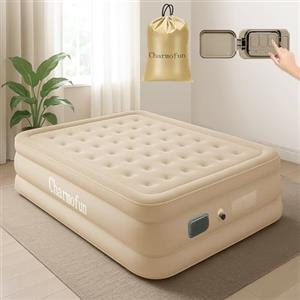 Charmofun Materasso Gonfiabile Matrimoniale, Letto Gonfiabile con pompa integrata, Materasso da Campeggio Autogonfiabile in 3 Minuti, Materasso Autogonfiante per la casa e il campeggio (Double)