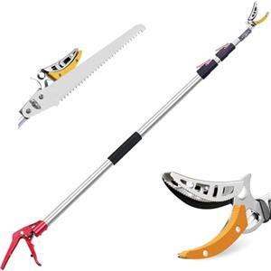 Bai You Mei Tagliarami Telescopico 1,4-3,4 metri Professionale | Forbice Telescopica da Potatura per Giardino Olivo e Vite Cesoie | Kit con Lama di Sega Sostituibile