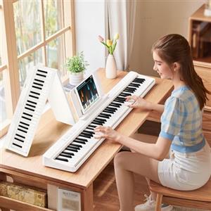 TERENCE Pianoforte Digitale 88 Tasti Rosa,Tastiera Pianoforte con Semi-Ponderato,con Registrazione e Supporto Bluetooth，con Pedale e Altoparlante a 4 Unità, Scelta Preferita per Principianti,bianco