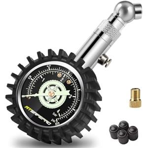 ATsafepro Manometro Pressione Gomme,ATsafepro Manometro pneumatici 4 bar 60psi certificato ANSI B40.1 preciso con ampio quadrante luminoso 2" Manometro meccanico professionale per moto, auto, camion